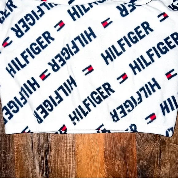 Tommy Hilfiger Girls Sport Popover Hoodie - White/Blue, Size XL (16) - Picture 6 of 8